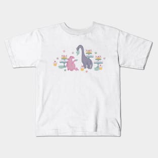 Dinosaur Tea Party Kids T-Shirt